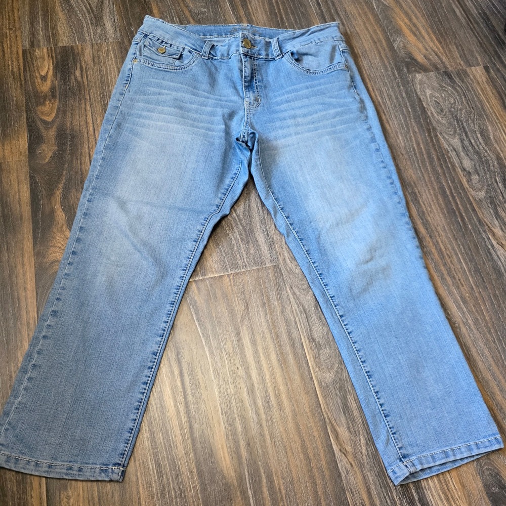 US Polo Assn Womens Light Wash Straight Leg Stretch Denim Jeans Size 16 2693PN